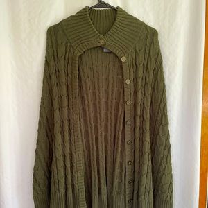 KNIT OUTLANDER CAPE STYLE SWEATER